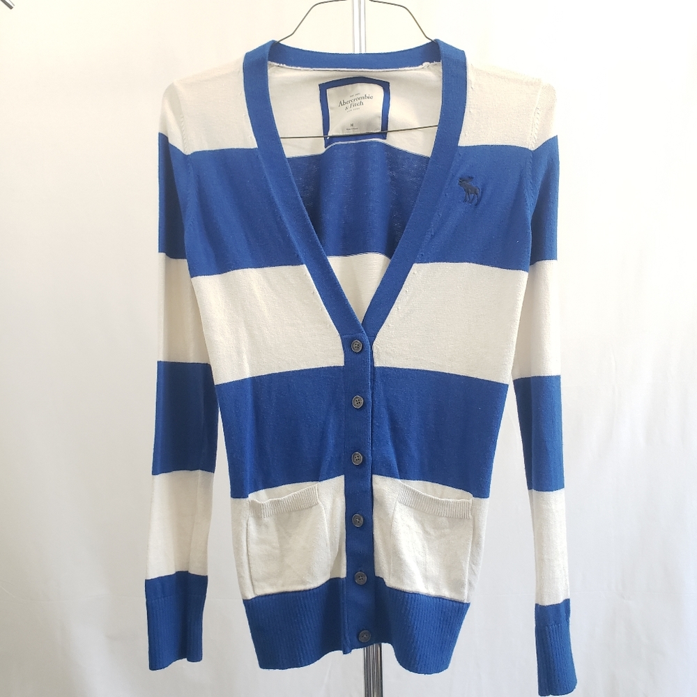 Abercrombie and Fitch Cardigan - Blue and White
